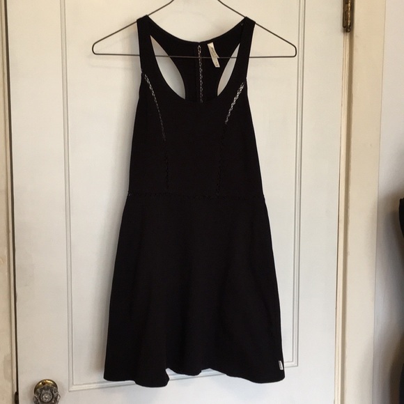 RVCA Silverleaf Summer Mini Dress with Crochet Cutouts in Black, S - Picture 8 of 10